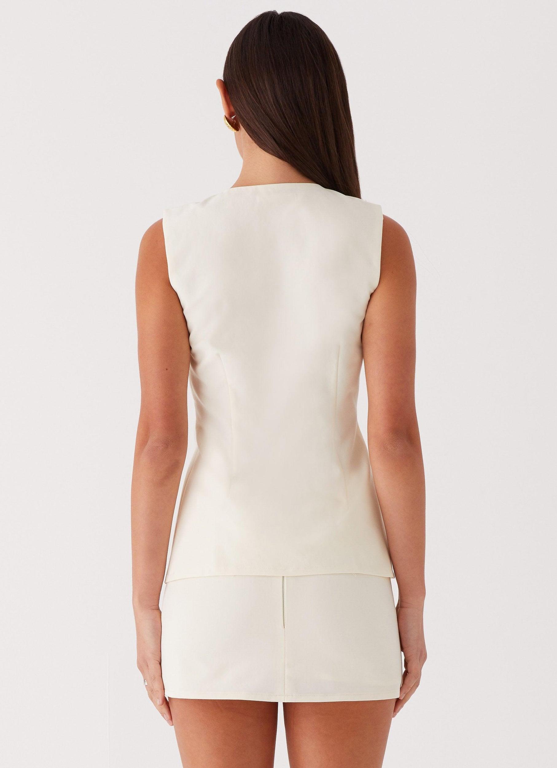 Dottie Tie Top - Ivory Product Image