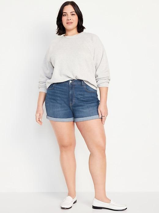 High-Waisted Wow Jean Shorts -- 3-inch inseam Product Image