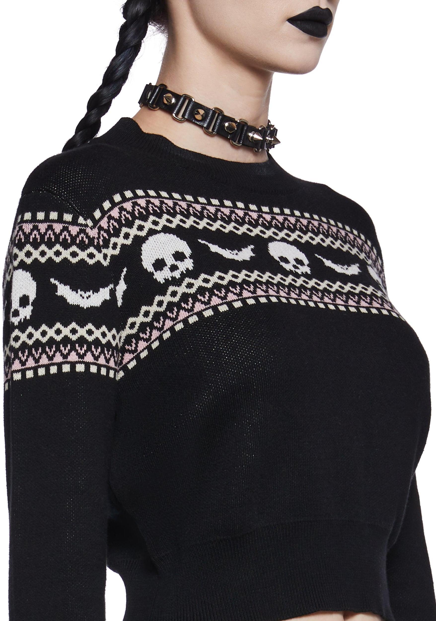 Macabre Wishes Crop Sweater Girls Product Image