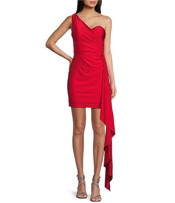 GB Social One Shoulder Jersey Dress Product Image