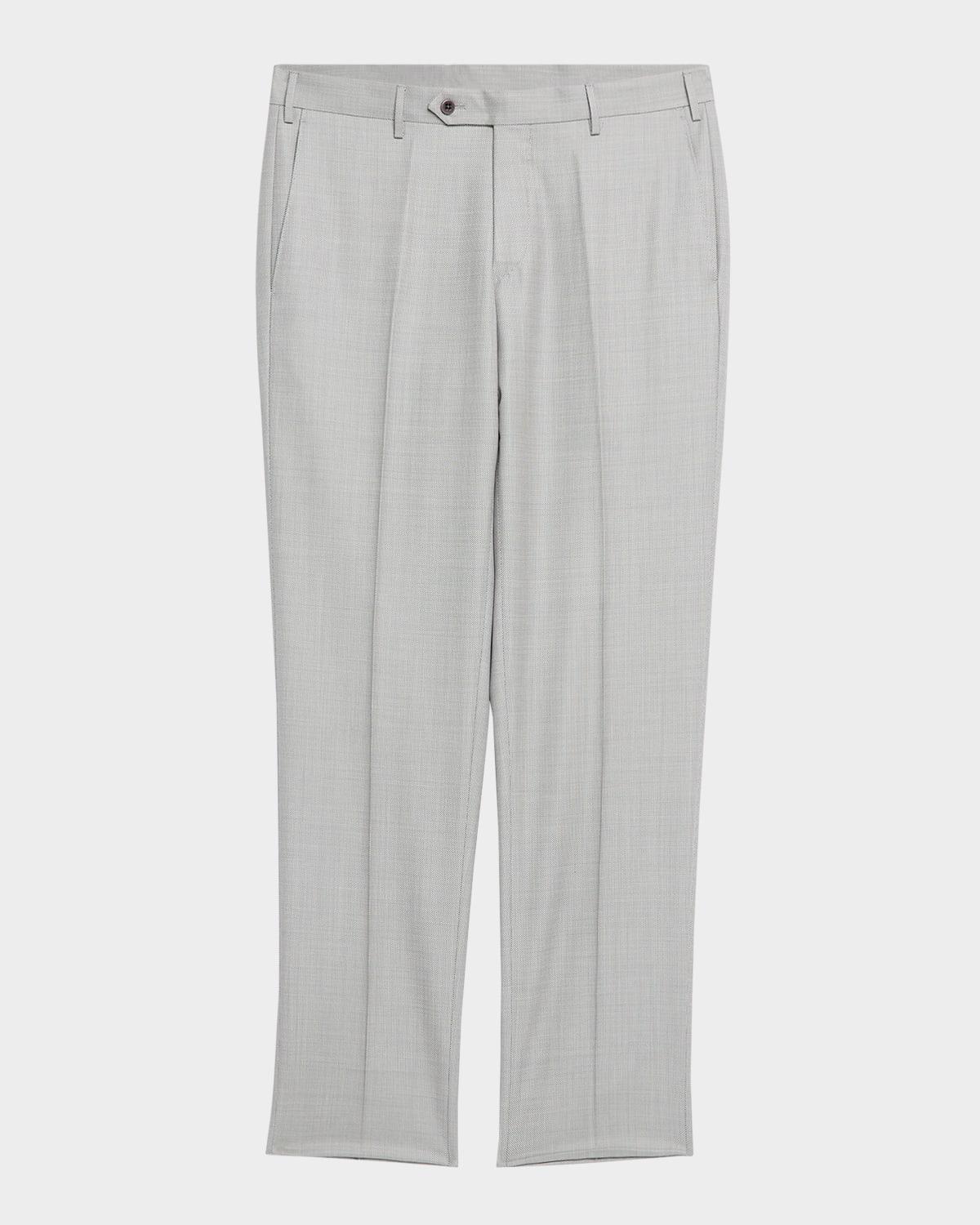 Mens Parker Wool Pindot Flat-Front Pants Product Image