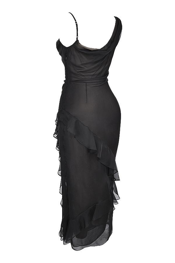 Malila  black ruffle maxi dress - sale Product Image