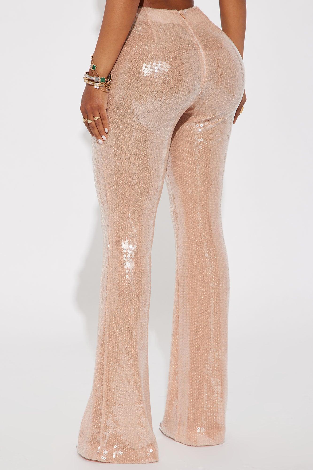 Outshining Sequin Flare Pant - Taupe Product Image