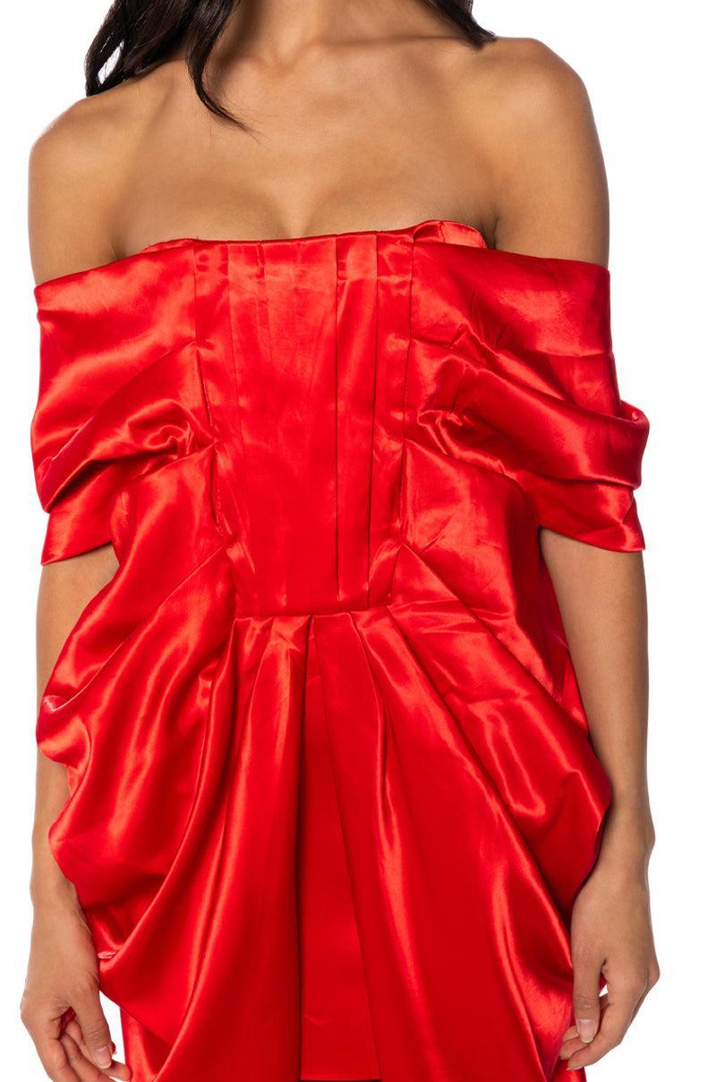 SEALED WITH A KISS SATIN MIDI DRESS Product Image