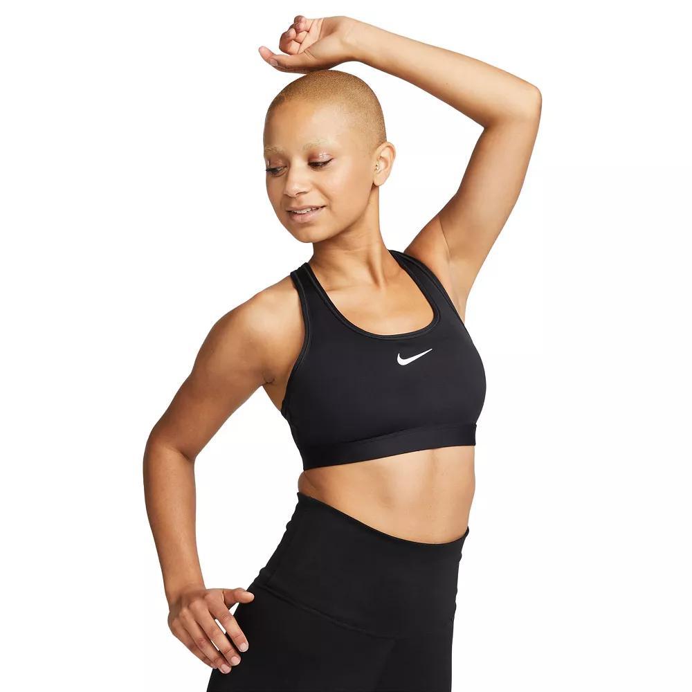 Nike Women's Swoosh Medium Support Sports Bra in White/White Size 2XL 100% Polyester/Spandex Product Image