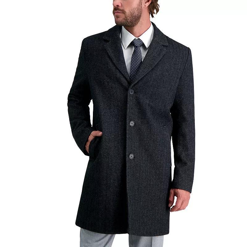Mens Haggar Mid-Length Single Breasted Brushed Twill Topcoat Product Image