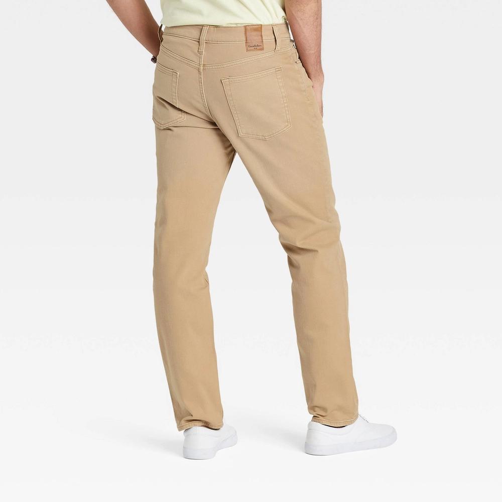 Men's Fit Jeans - Goodfellow & Co™ Khaki 38x32: Heavyweight , Relaxed Leg, Mid Rise Product Image