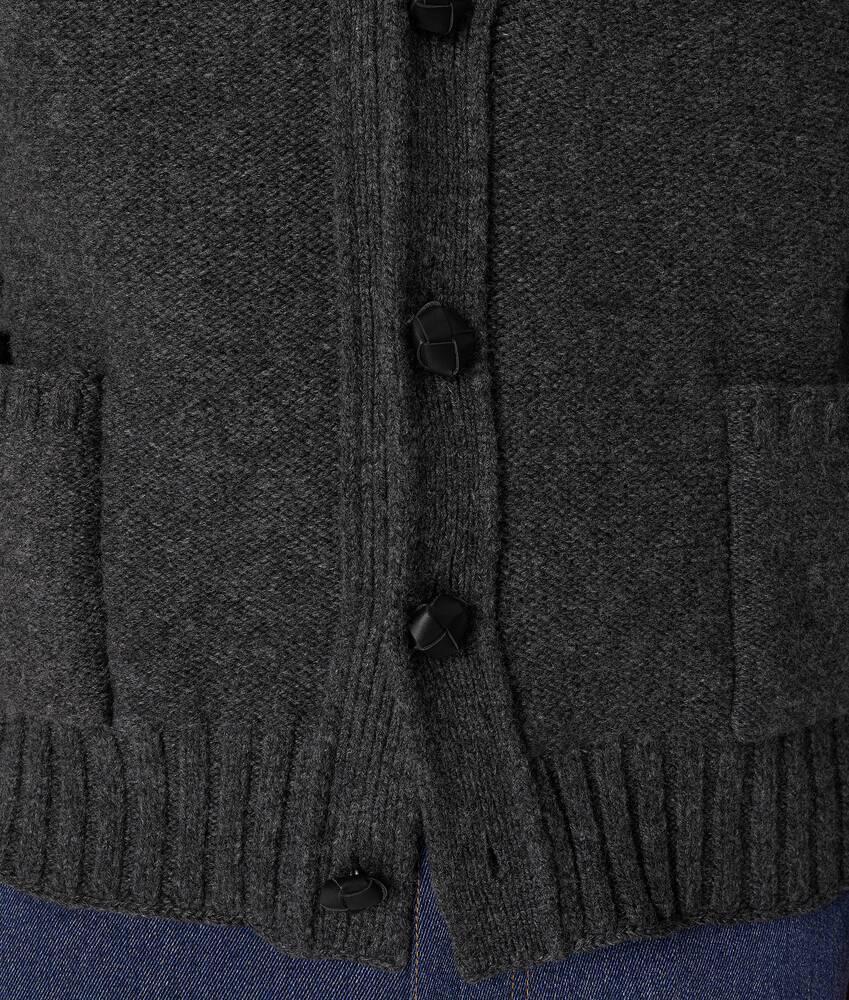 Men's Wool Cardigan in Anthracite Product Image