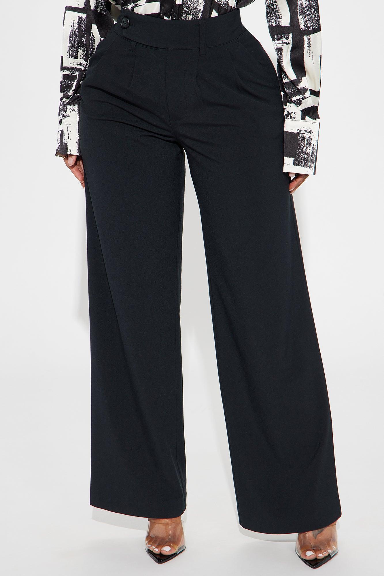 Sarah Wide Leg Trouser - Black Product Image