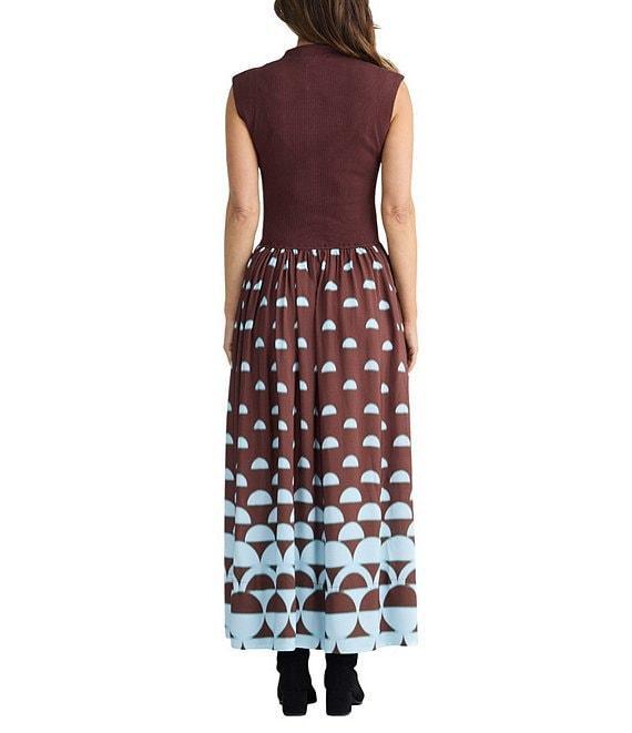 Brave + True Mayflower Sleeveless Mock Neckline Printed A Line Maxi Dress Product Image