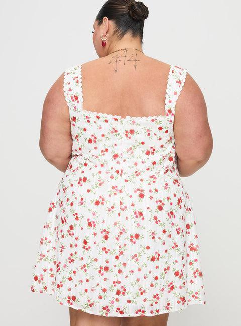Dasha Mini Dress White Floral Curve Product Image