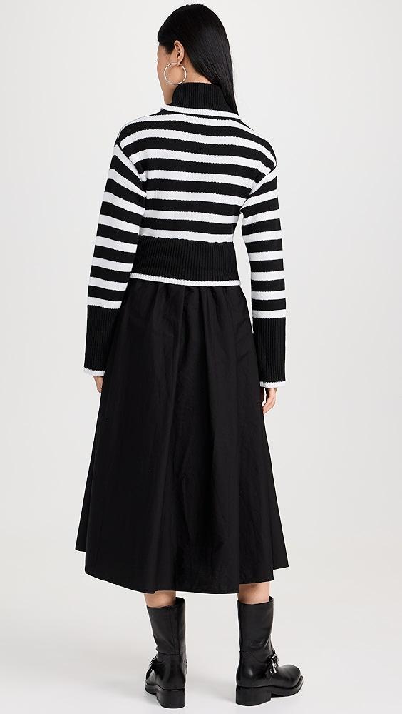 Moon River Long Sleeve Turtleneck Striped Sweater Dress | Shopbop Product Image