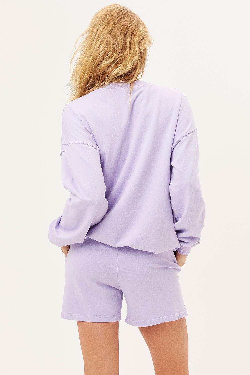 Burl High Waist Oversized Sweat Shorts - Lilac Product Image