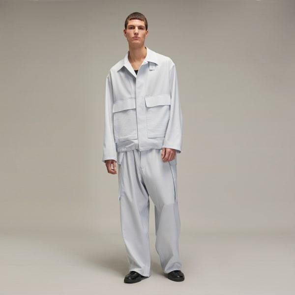 adidas Y-3 Sport Uniform Coach Jacket Clear Grey XS Mens Product Image