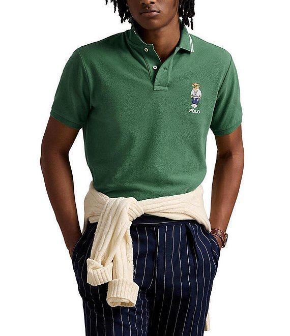 Polo Ralph Lauren Custom Slim Polo Bear Mesh Short Sleeve Polo Shirt Product Image