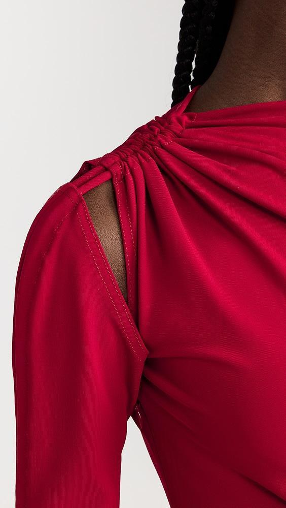 Monse Long Sleeve Keyhole Detail Draped Dress | Shopbop Product Image