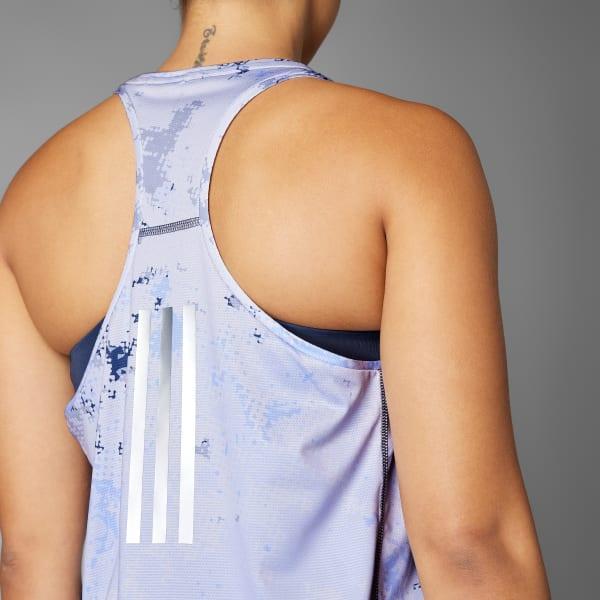 adidas Boston Marathon 2025 Allover Print Tank Top Onix XL Womens Product Image