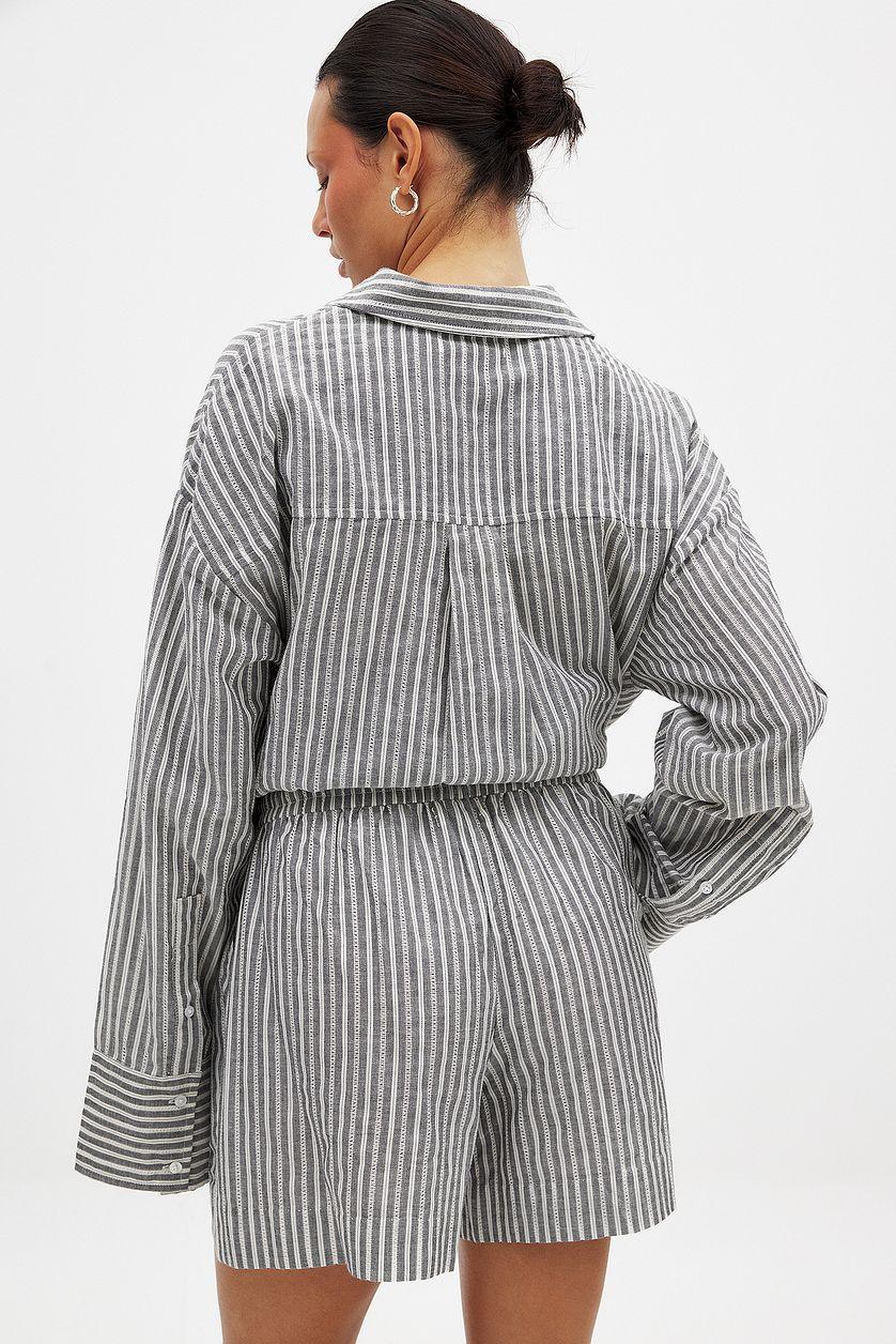 Crochet Insert Stripe Shirt Product Image