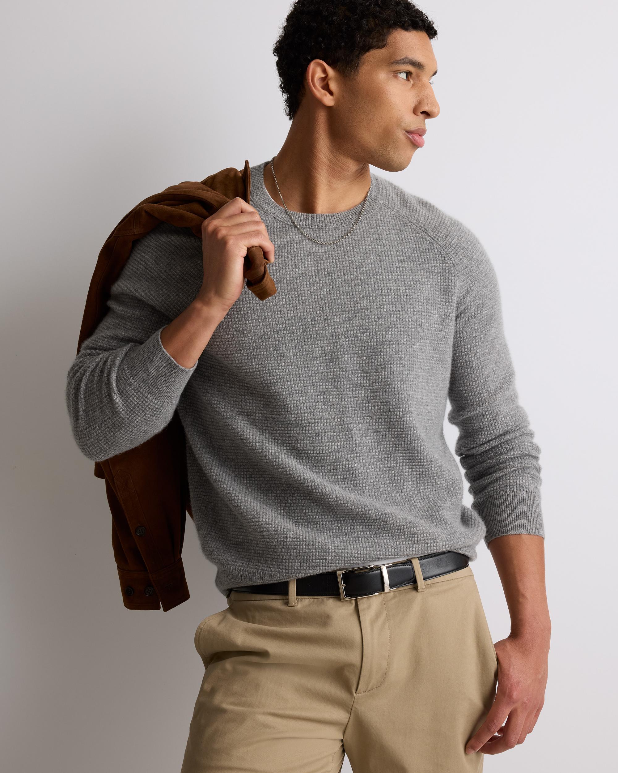 Quince | Men's Mongolian Cashmere Waffle Sweatshirt Knit Sweaters, Size XL Product Image