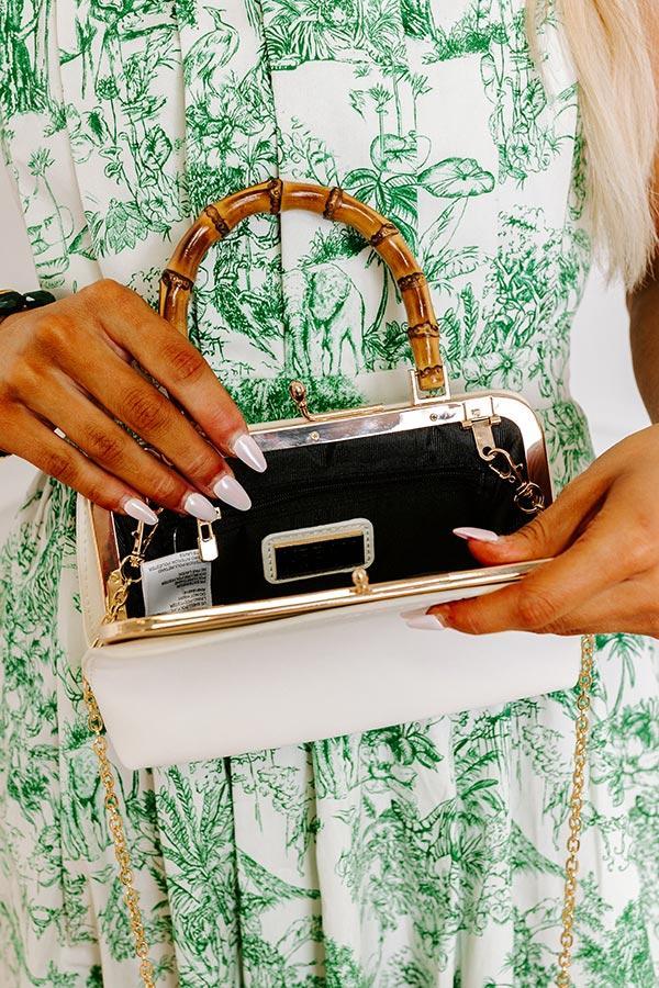 Miami Happy Hour Faux Leather Purse in Ivory Product Image