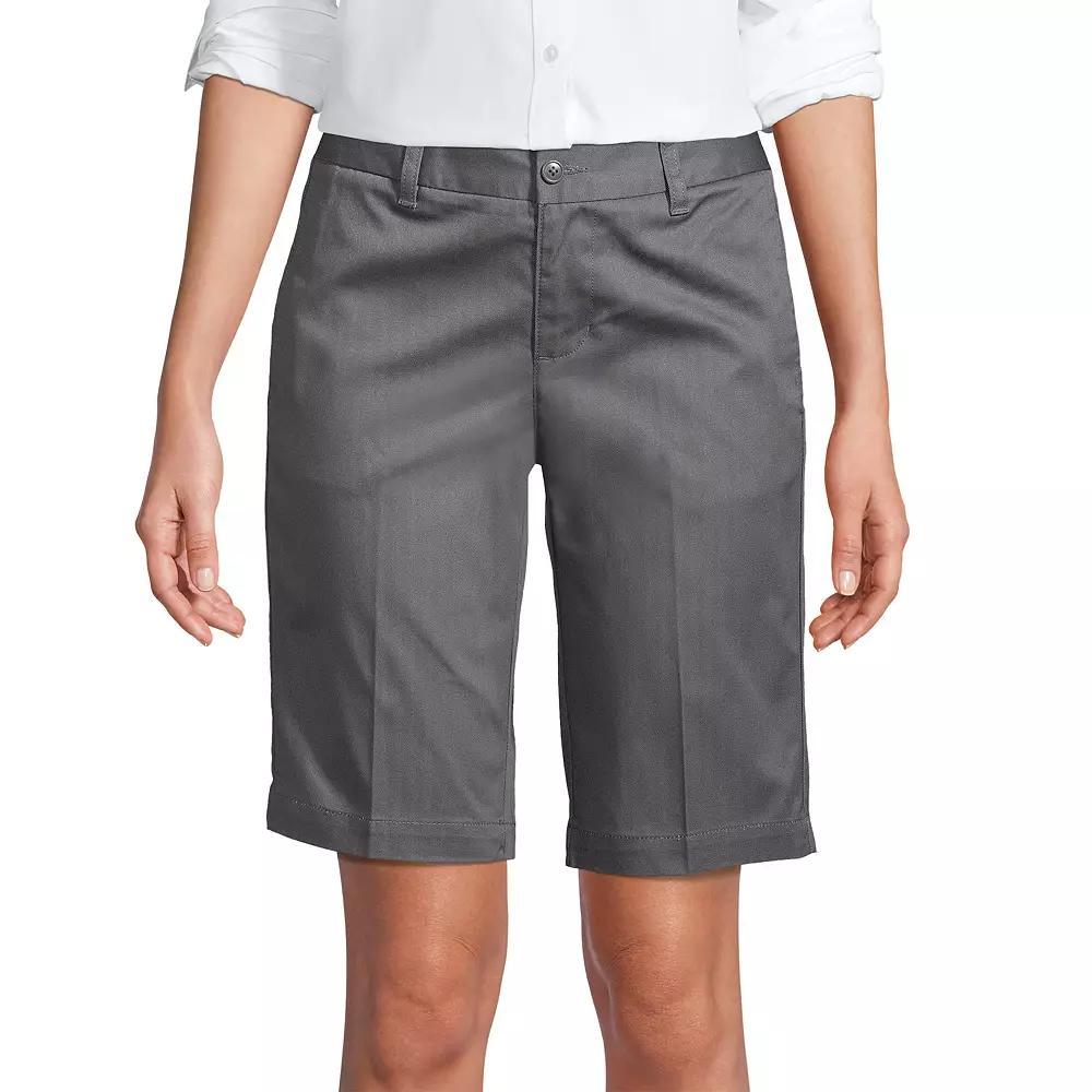 Women's Lands' End Front Blend Chino Shorts, Size: 8, Black Product Image