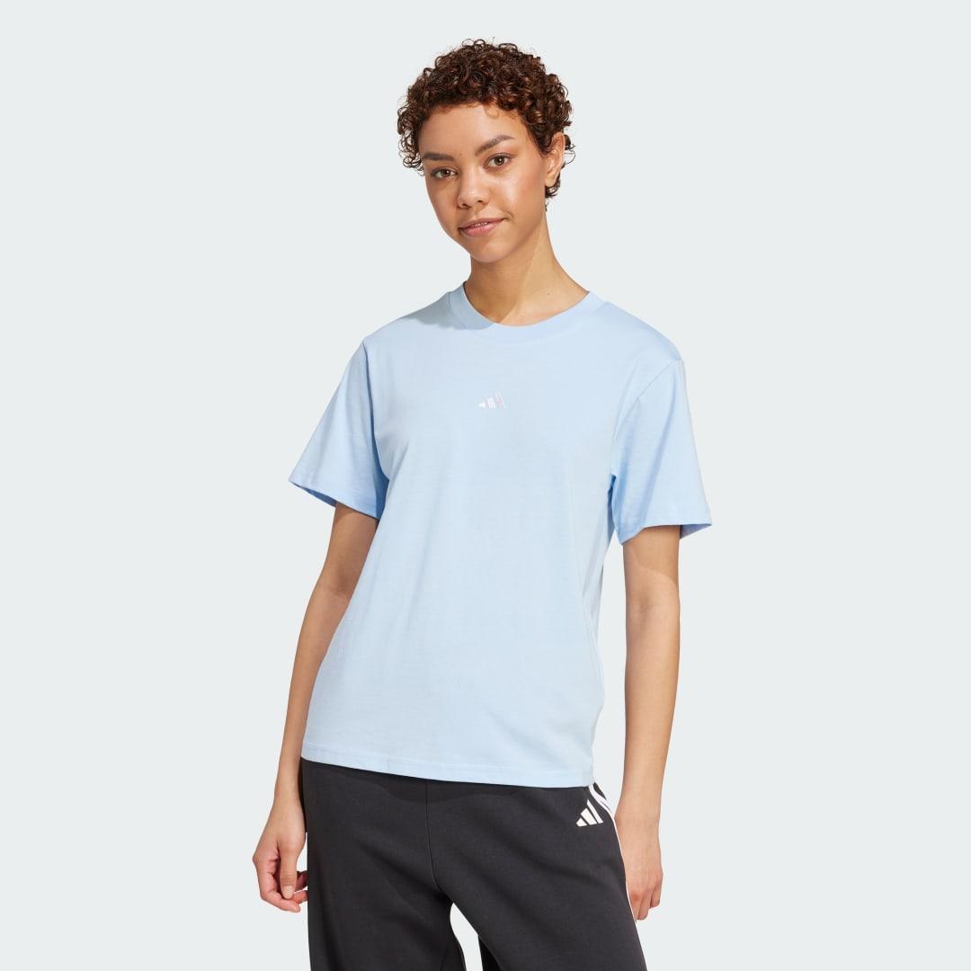 adidas Essentials Small Logo Cotton Tee Light Grey Heather S Womens Product Image