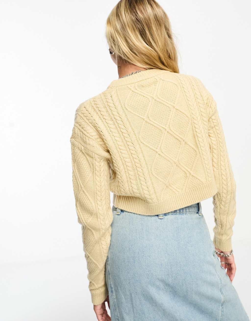 Cotton On ultra crop cable knit pullover Product Image