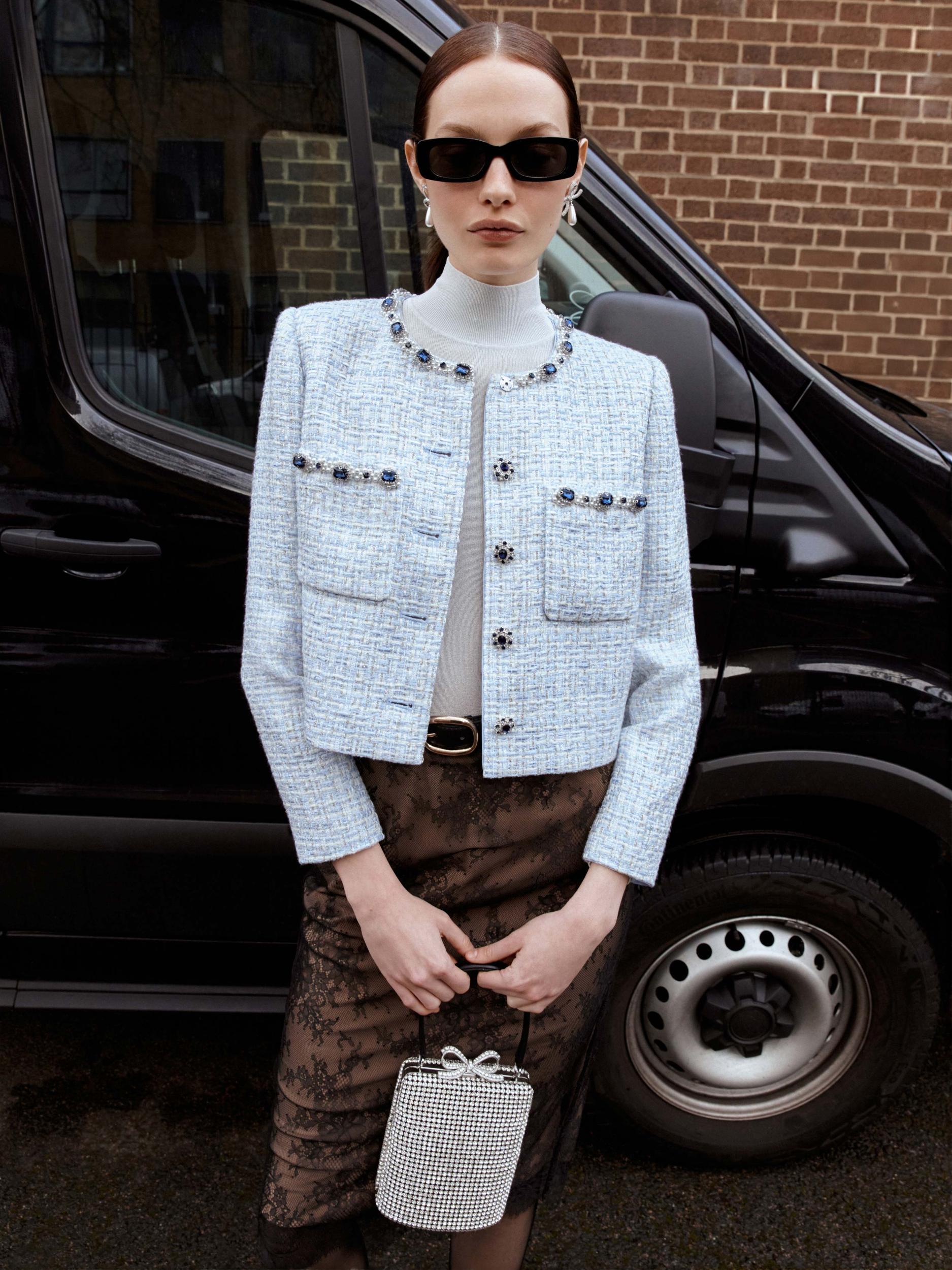 Blue Boucle Jacket Product Image