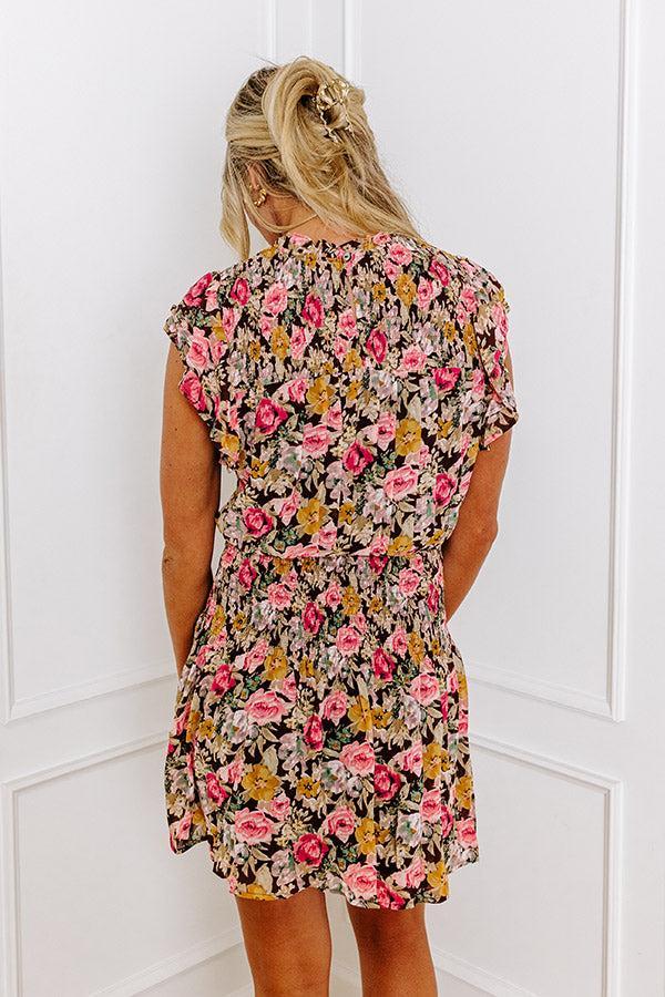 Hard To Forget You Smocked Dress In Brown Product Image