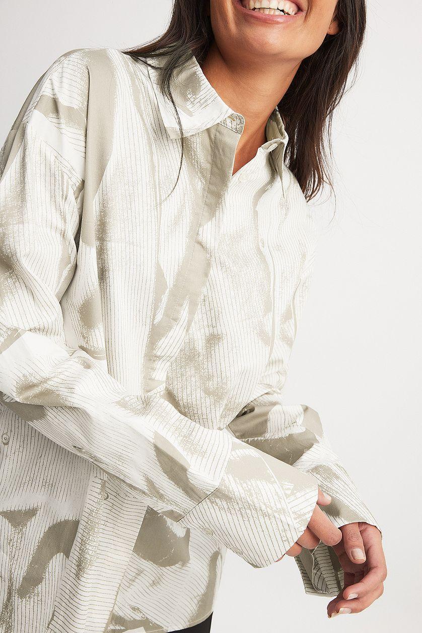 Oversized Printed Detail Shirt Product Image