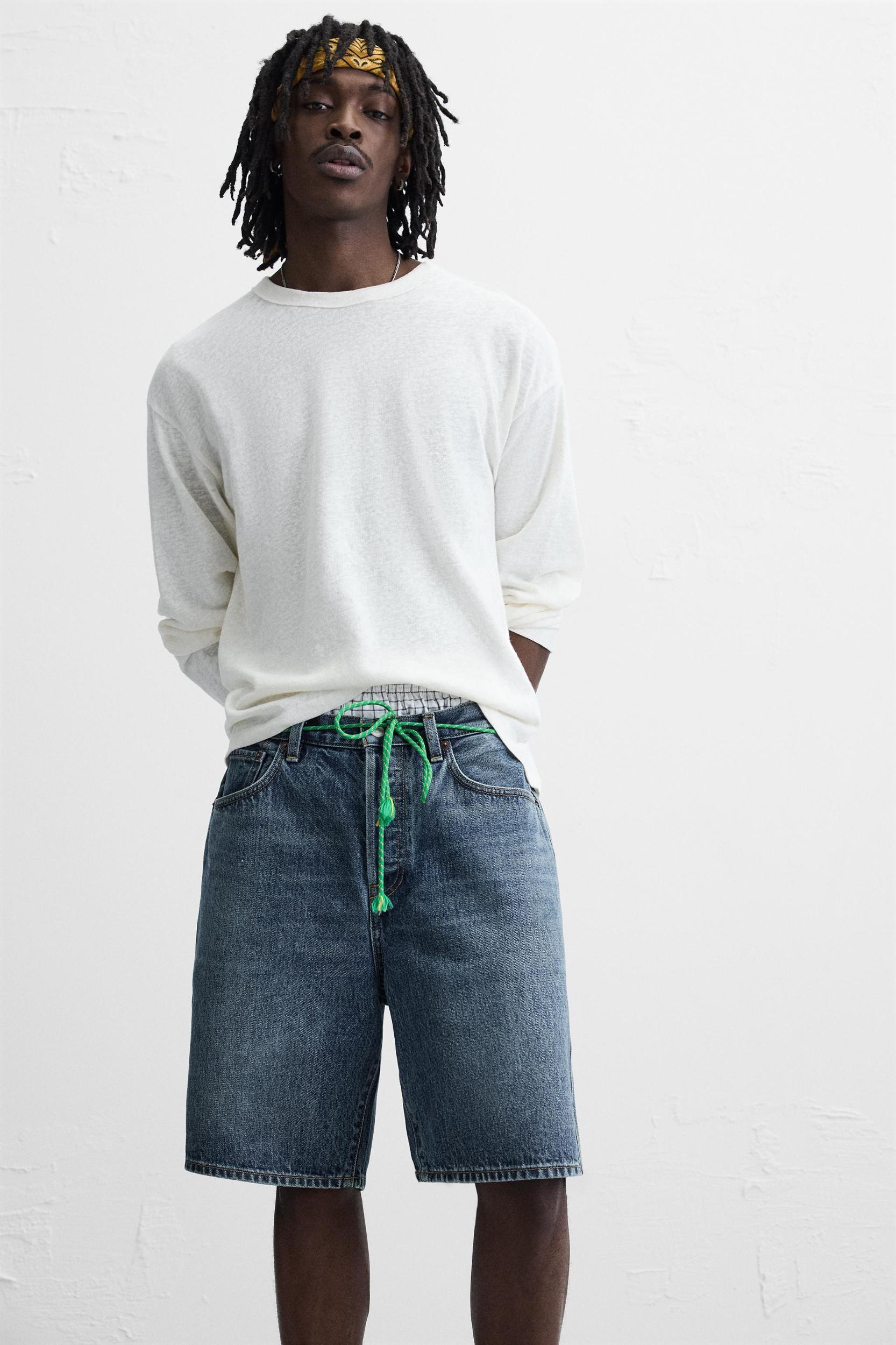 STRAIGHT FIT DENIM SHORTS Product Image
