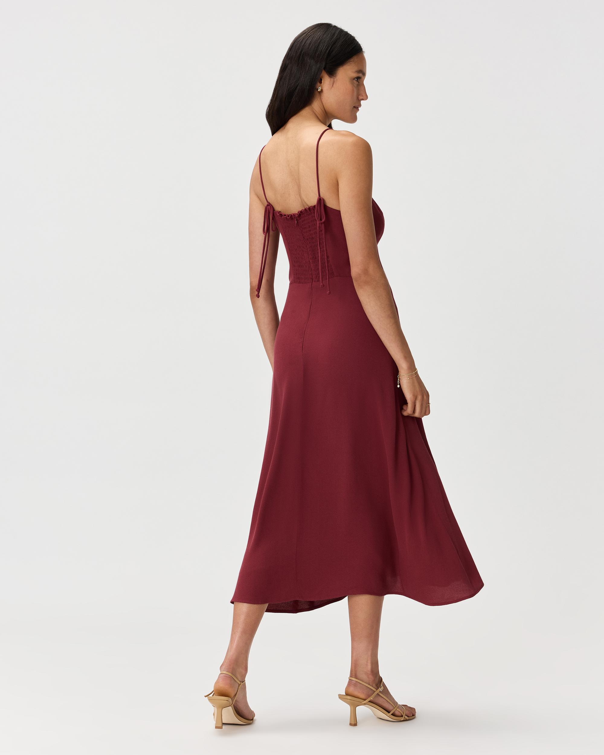 Quince | Women's Lightweight Crepe Sweetheart Midi Dress Viscose Product Image