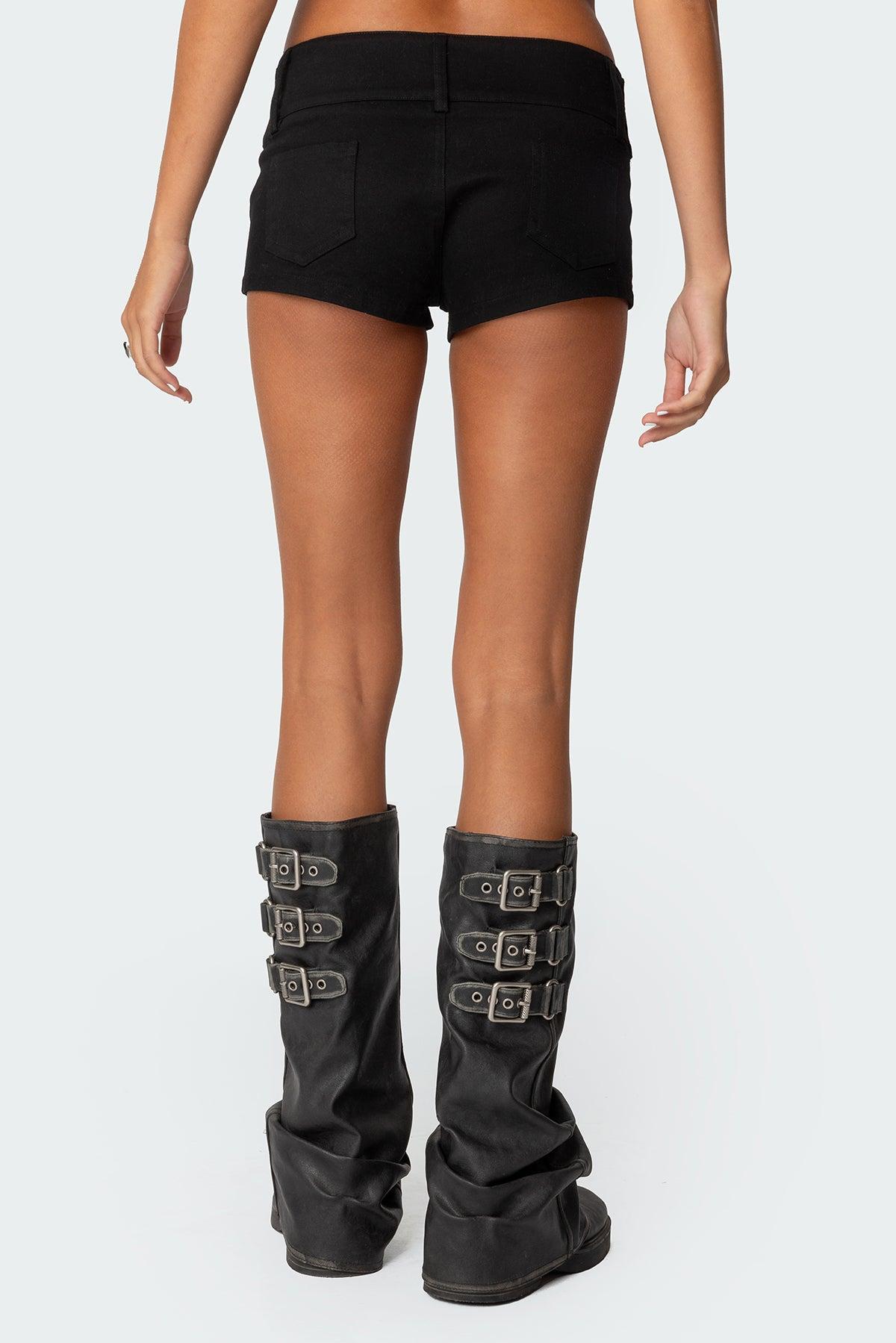 Studded Belt Denim Micro Shorts Product Image