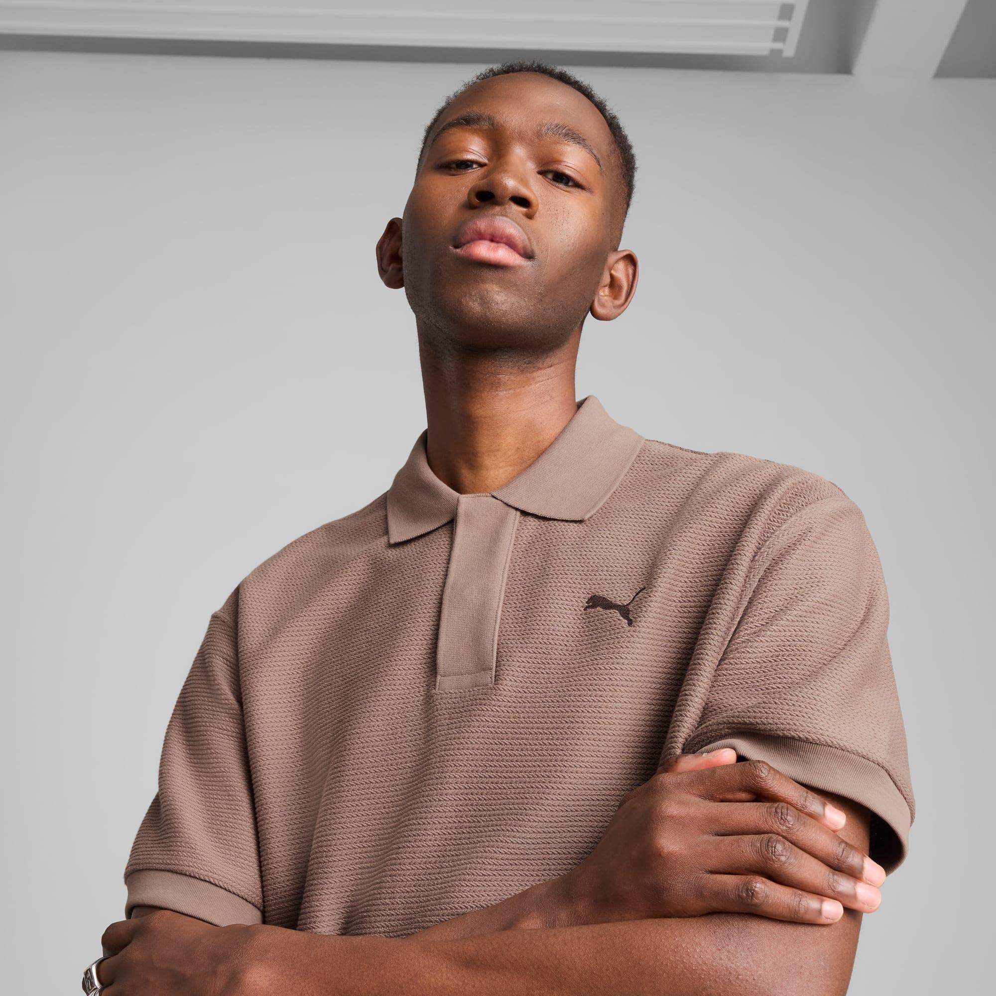 PREMIUM ESSENTIALS Men's Relaxed Jacquard Polo Product Image