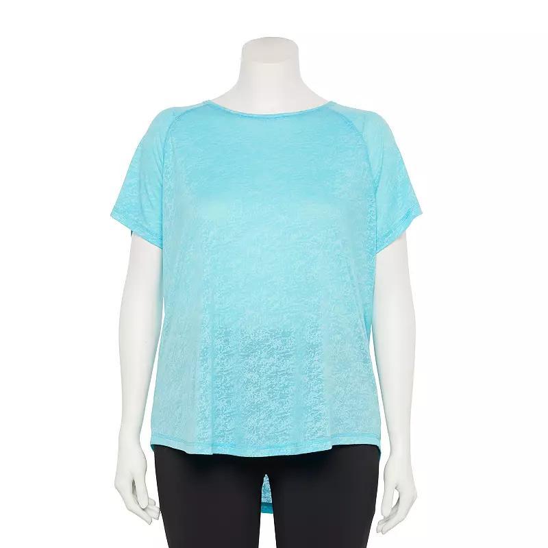 Plus Size Tek Gear Adaptive Core Raglan Tee, Womens Green Burnout Product Image