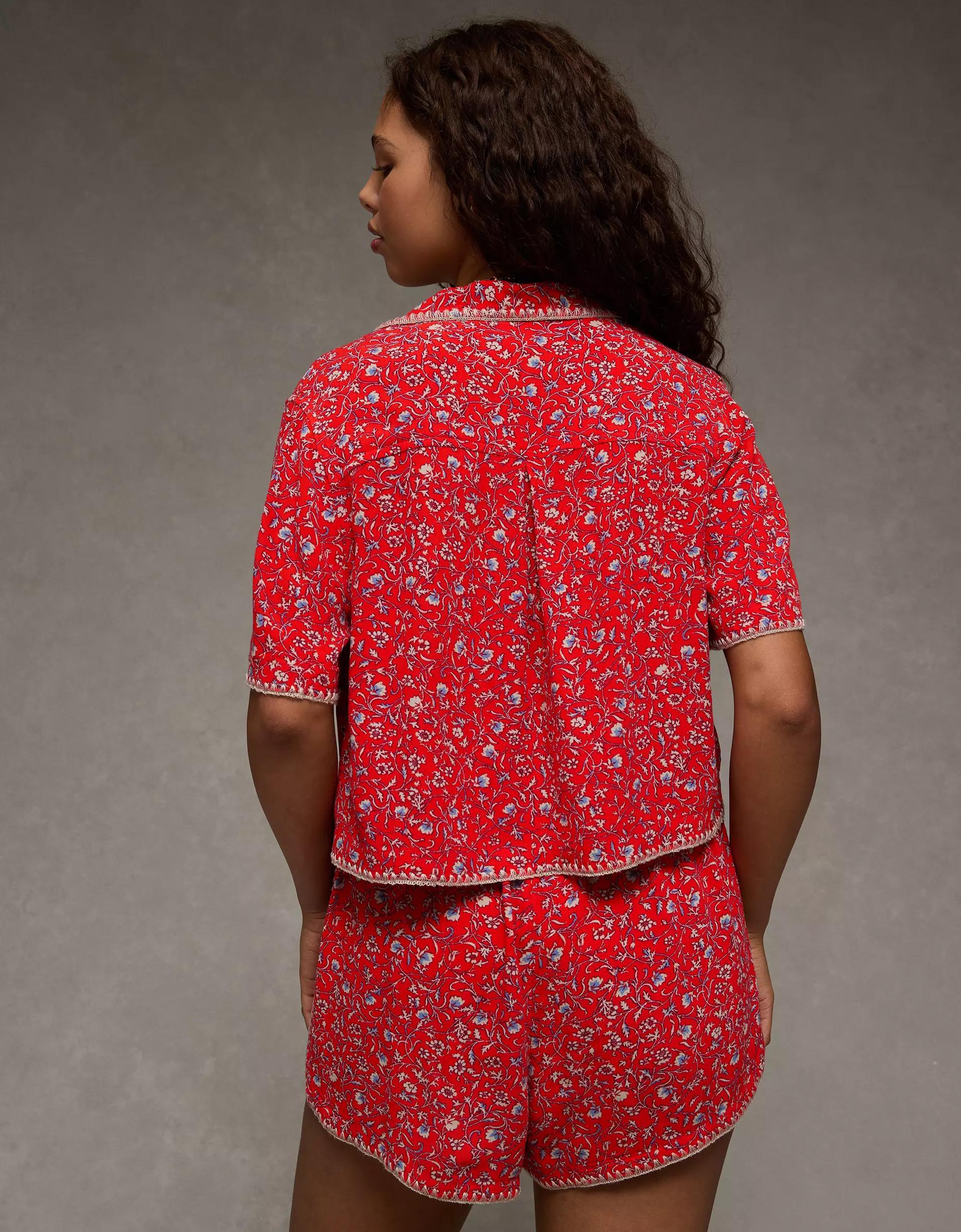 AE Floral Button-Up Shirt Product Image
