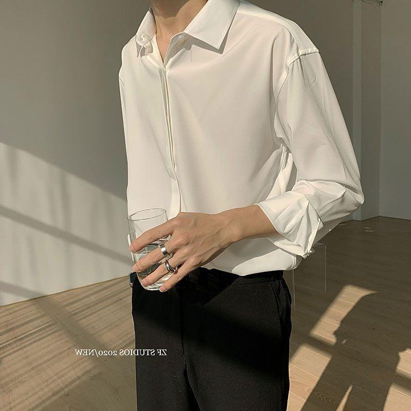 Plain Long-Sleeve Shirt Product Image