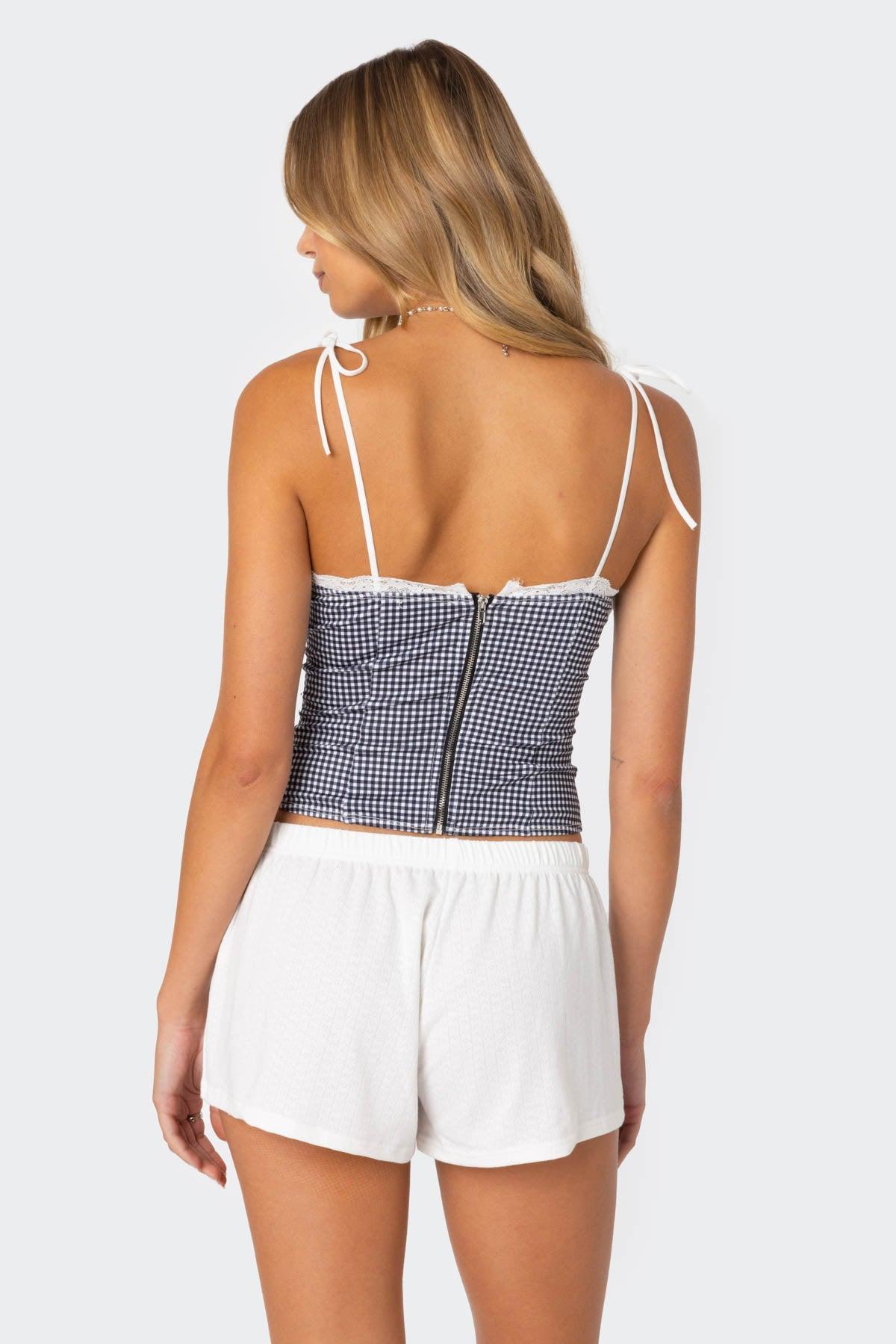 Peekaboo Lacey Gingham Corset Product Image