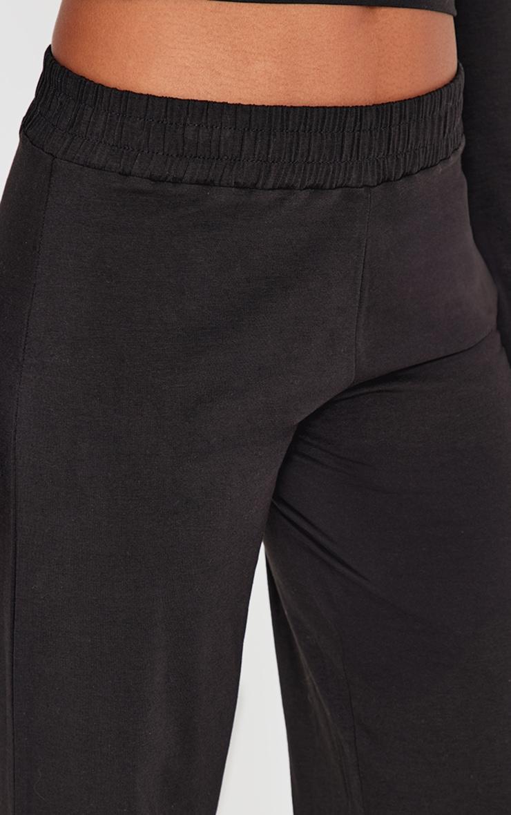 Black Jersey Straight Leg Pants Product Image
