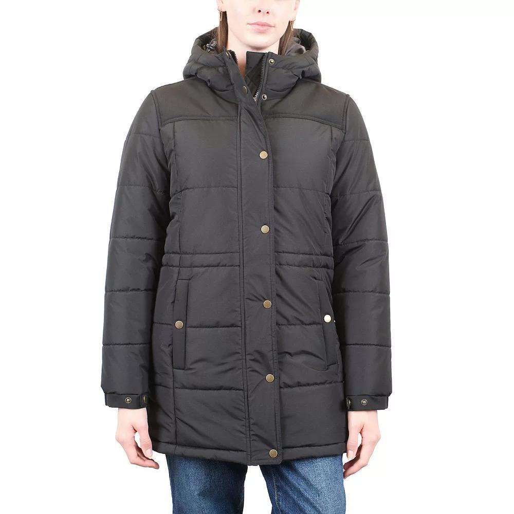 Women's Mountain and Isles Long Quilted Puffer Coat, Size: Small, Black Product Image