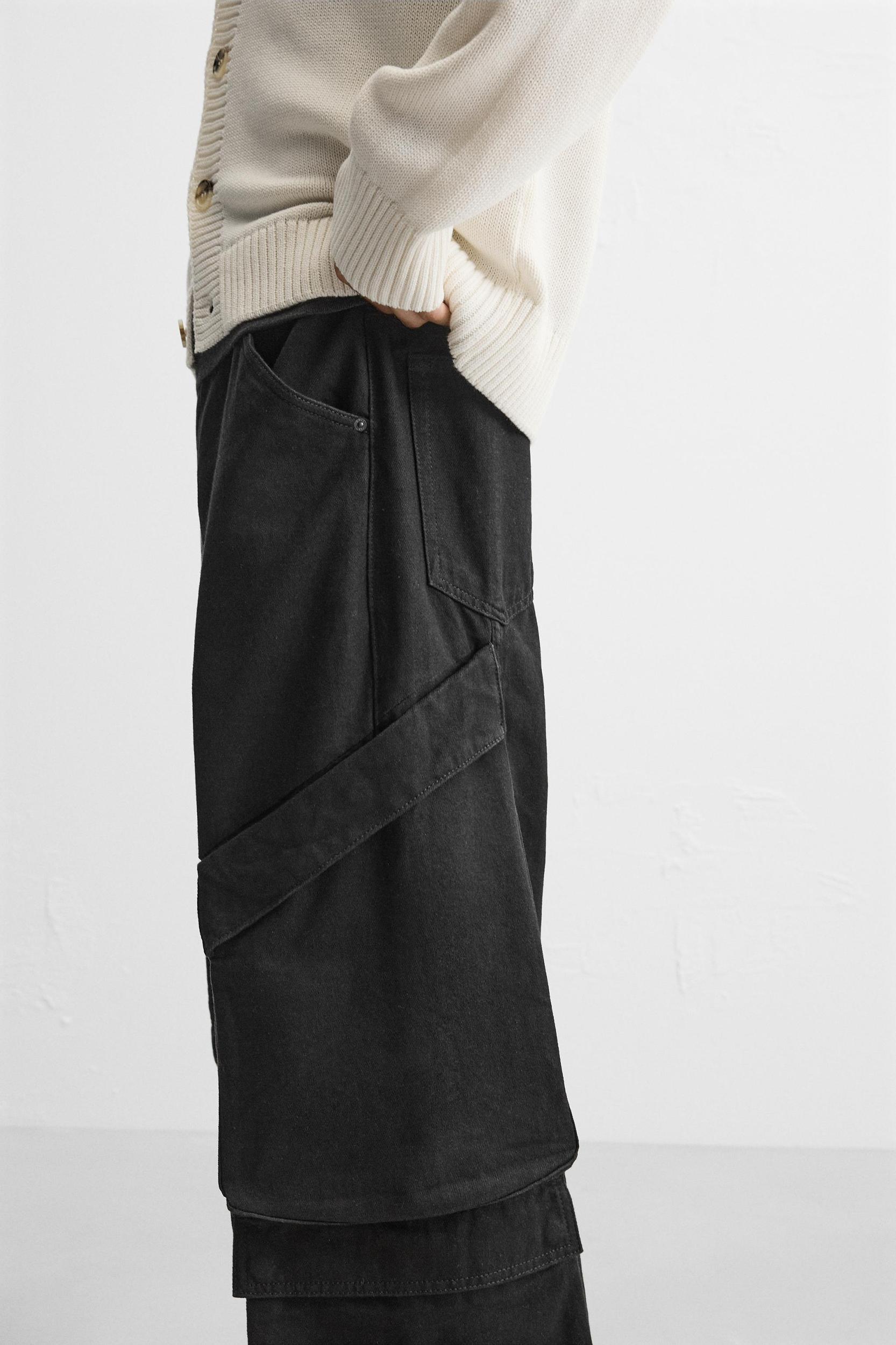 POCKET DENIM CARGO PANTS Product Image