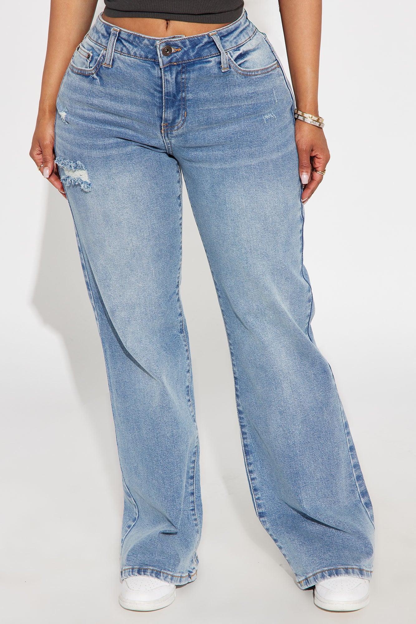 Mellow Moments Low Rise Wide Leg Jeans - Medium Wash Product Image