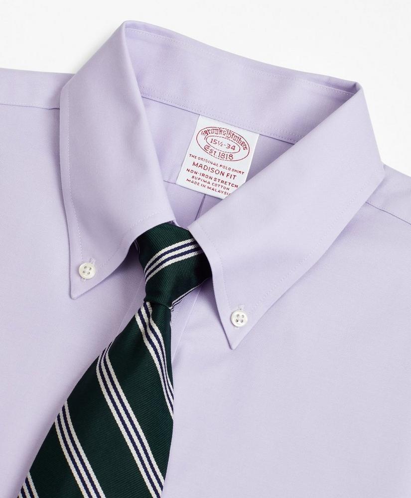 Stretch Madison Relaxed-Fit Dress Shirt, Non-Iron Pinpoint Button-Down Collar Product Image