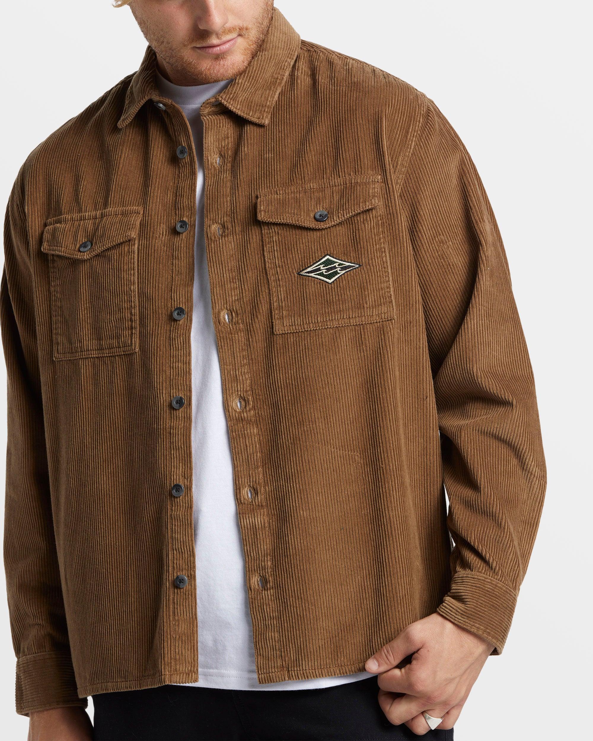 Bong Days Long Sleeve Cord Shirt - Otter Male Product Image