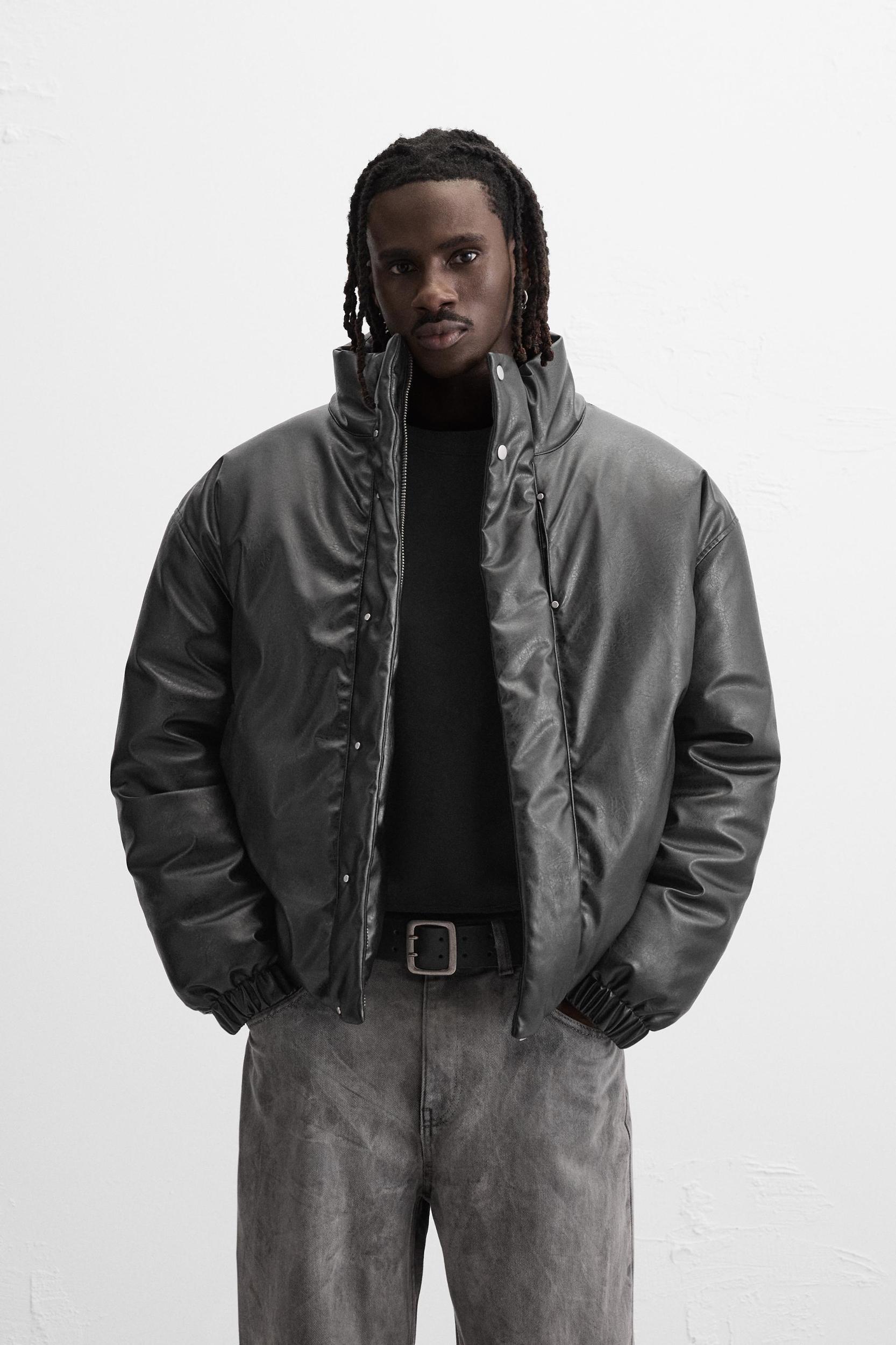 FAUX LEATHER PADDED JACKET Product Image
