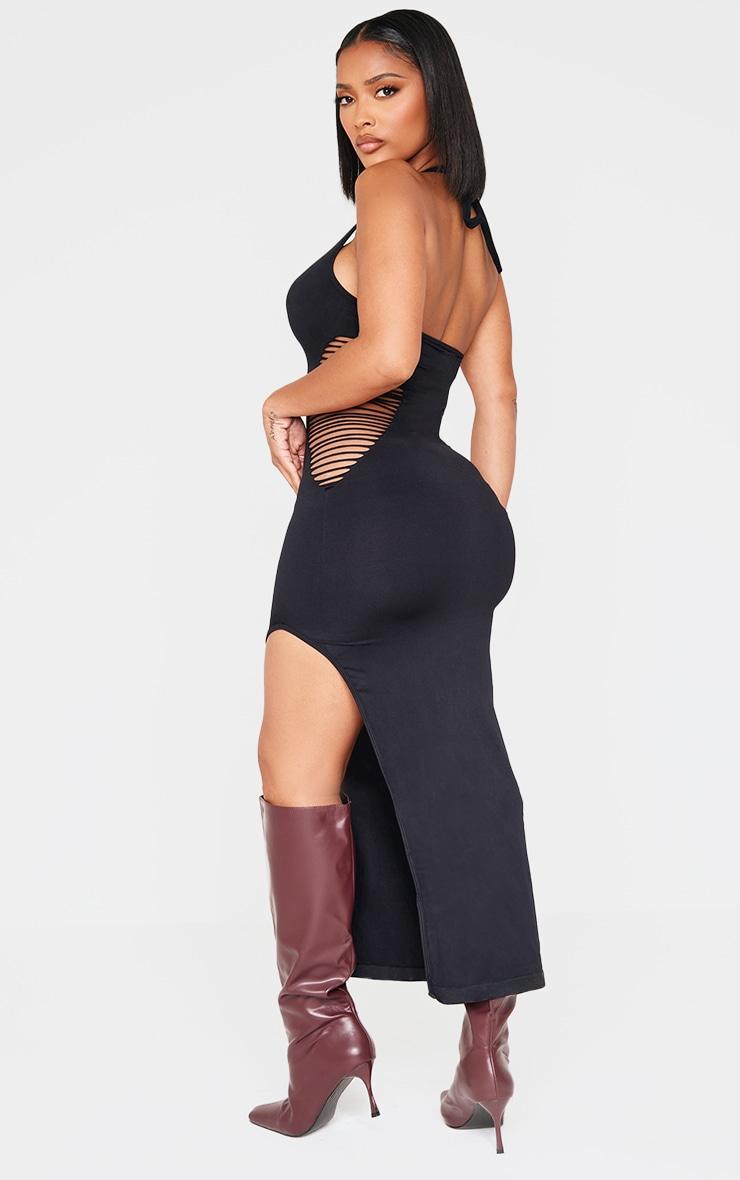 Shape Black Seamless Ladder Cut Out Halterneck Midaxi Dress Product Image