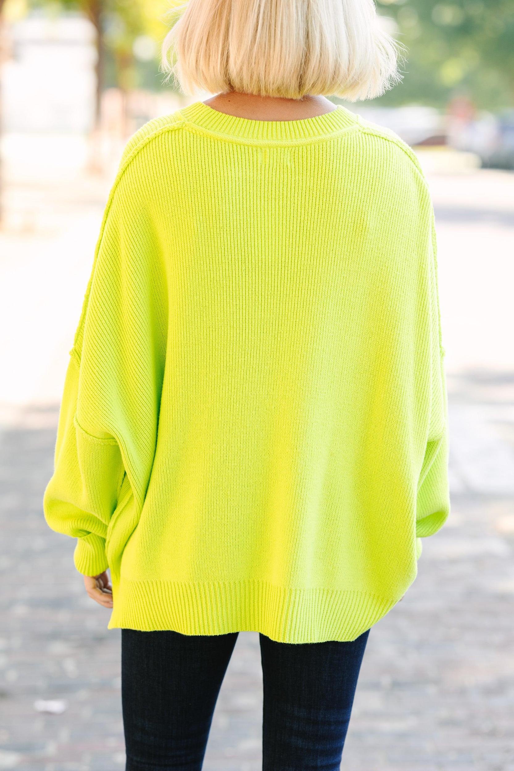 Give You Joy Lime Green Dolman Sweater Female Product Image