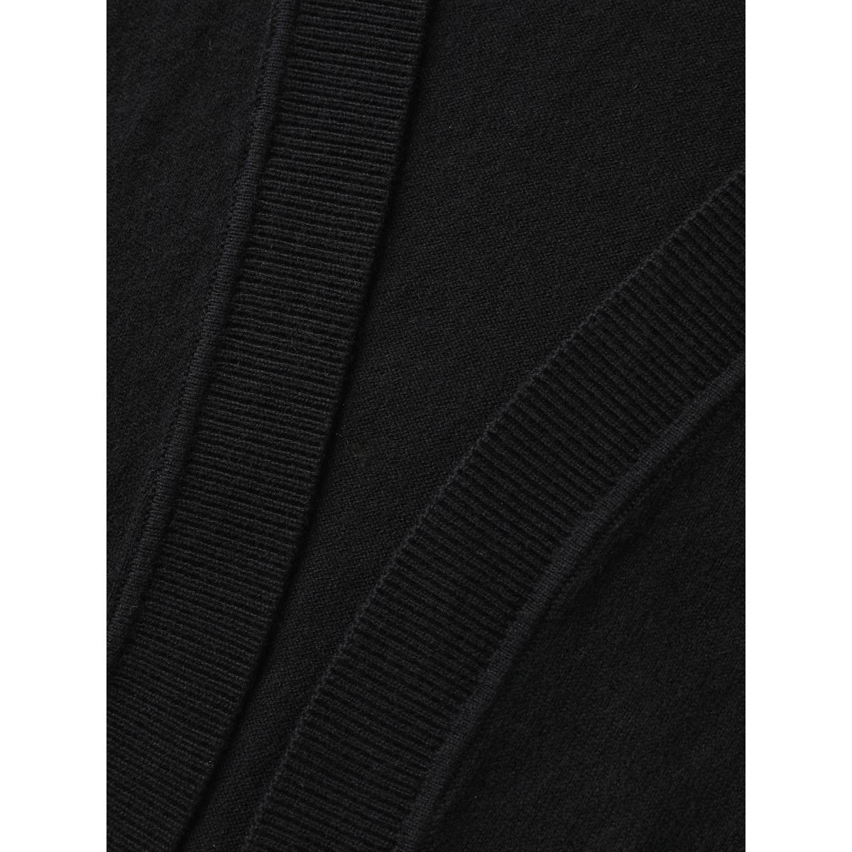 Plus Size Supersoft Arc Swing Front-Open Lightweight Cardigan Black Women Loose Long Sleeve Everyday-Casual Cardigans BloomChic 30/6X Product Image