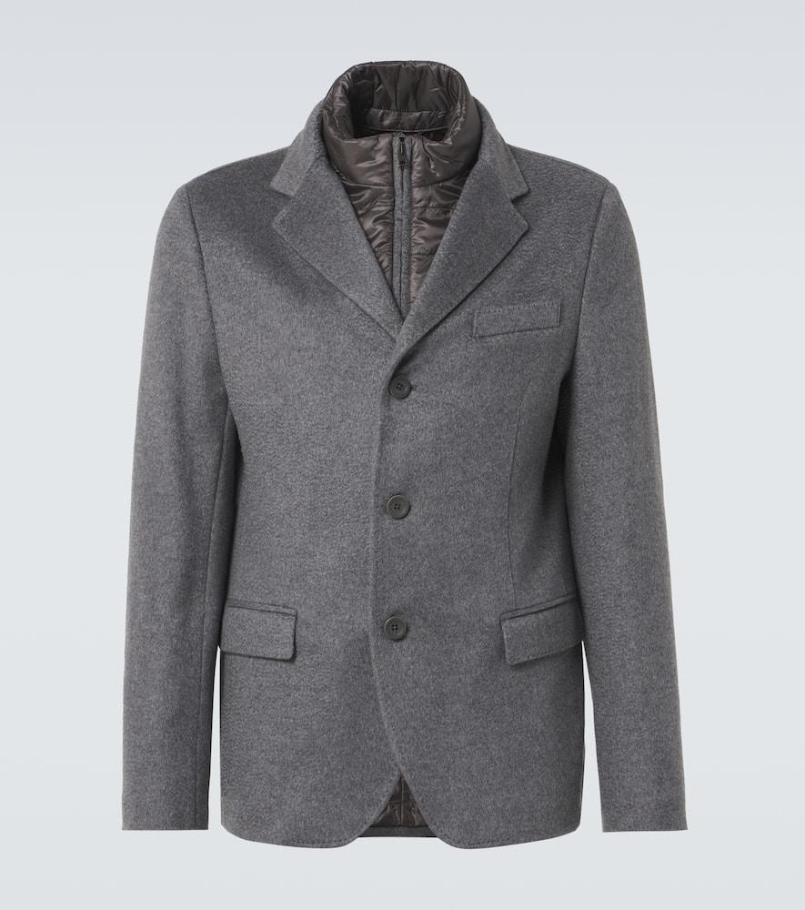 HERNO Quilted Cashmere American In Straight Closure With Three Buttons Product Image