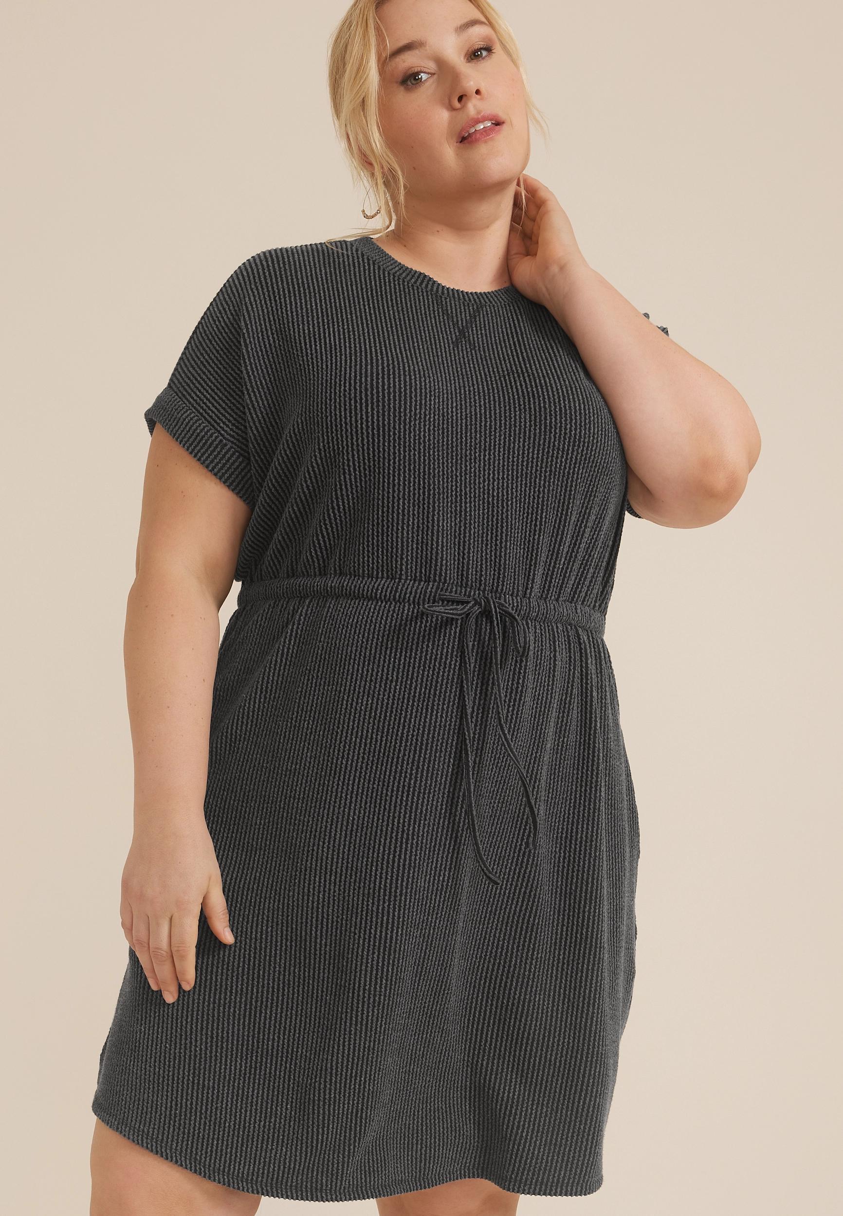 Maurices Plus Size Womens 24/7 Clara Dress Gray Size 4X Product Image